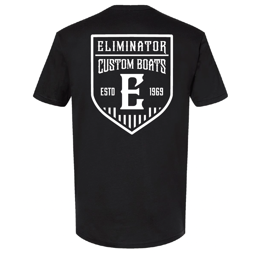 Eliminator Custom Boats Men's T-shirt- Black/ White