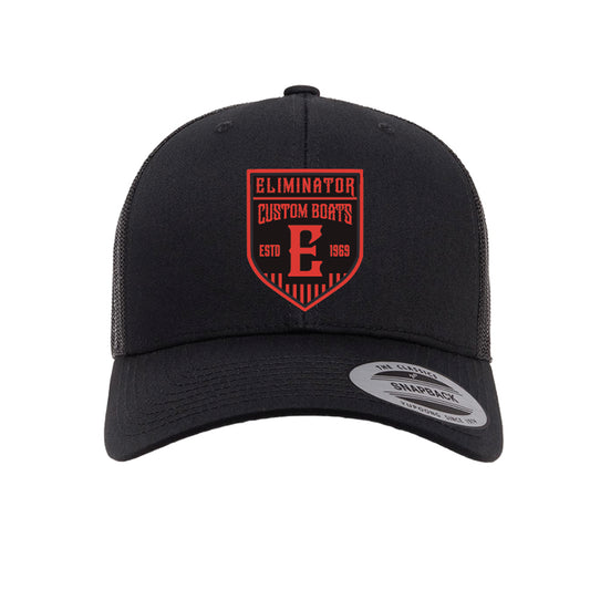 Eliminator Custom Boats Trucker Snapback Hat- Black/Red