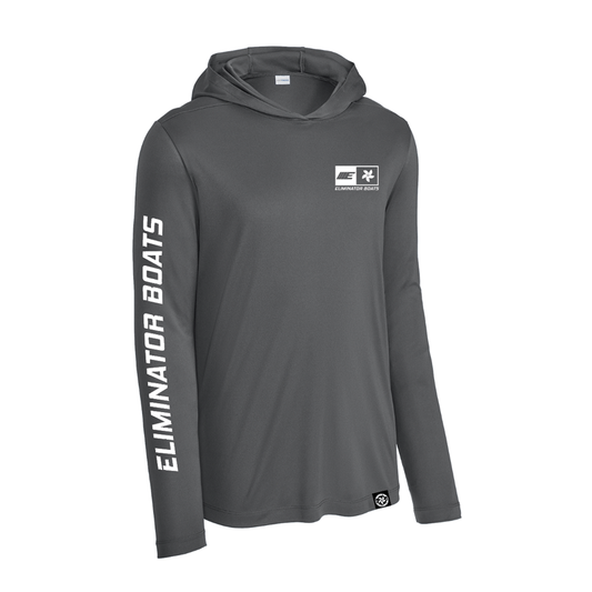 Eliminator Boats Emerge UPF 50+ Long Sleeve Sun Protection Performance Wear - Dark Gray/White