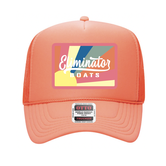 Eliminator Boats Sunshine Patch Women's Trucker Hat - Coral