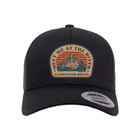 Eliminator Boats "Meet Me At The River" Curved Bill Snapback Hat - Black