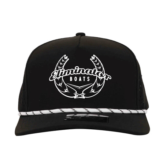 Eliminator Boats Freedom Wreath Hydro Performance Snapback Flat Bill Trucker Hat - Black/White