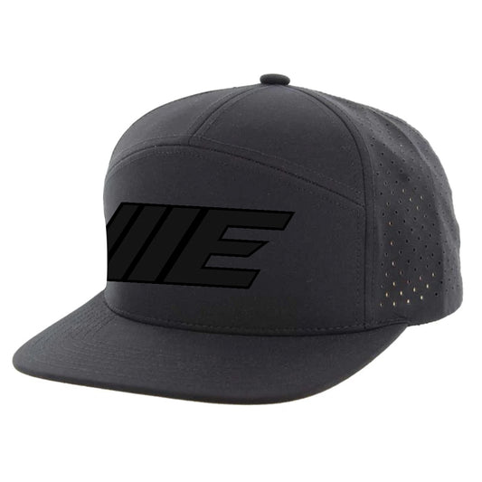 Eliminator Boats IIIE Hydro Performance Snapback Flat Bill Trucker Hat - Black/Black