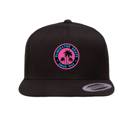 Chasin Sunsets Neon Pink Flat Bill Snapback Hat
