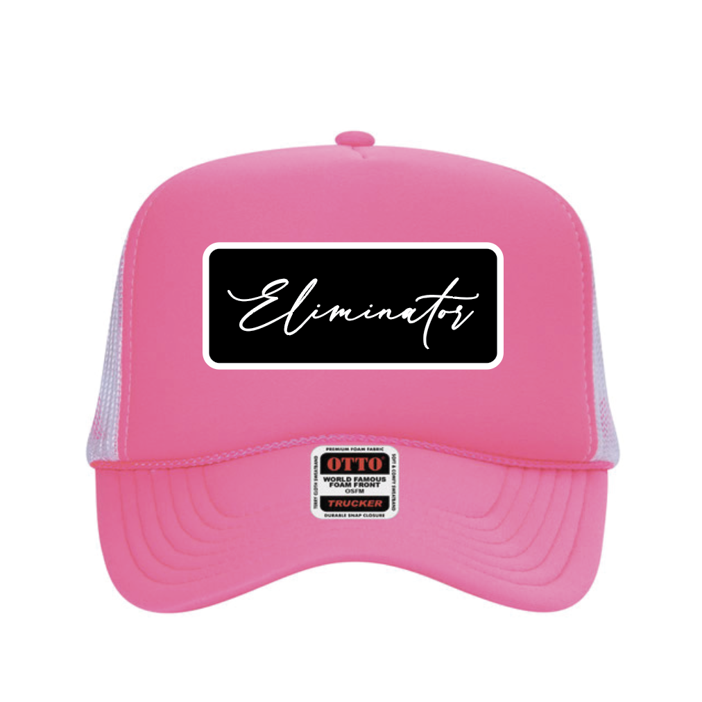 Eliminator Boats Good Vibes Patch Women's Trucker Hat - Pink/White