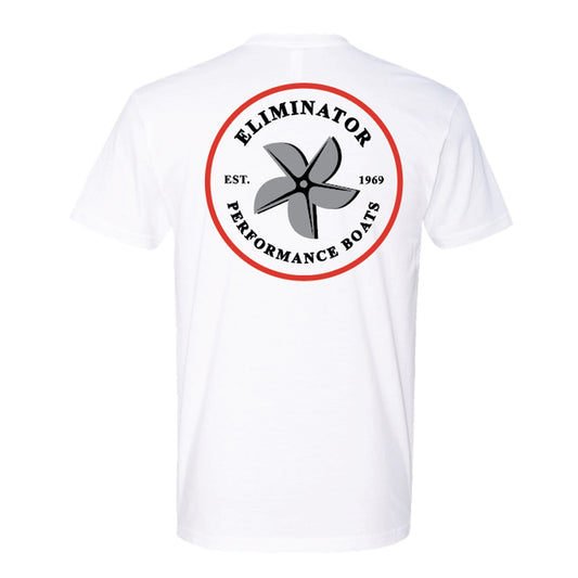 Eliminator Boats Men's Red Prop T-Shirt- White