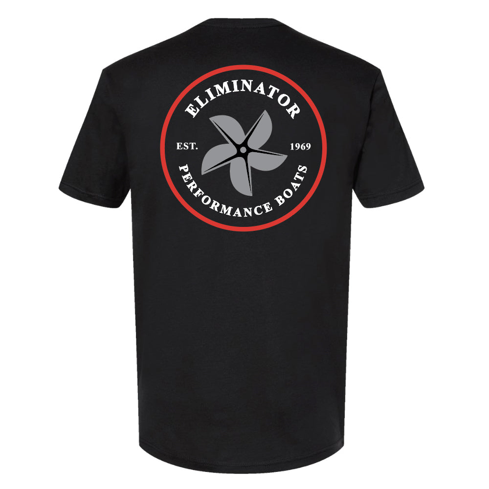 Eliminator Boats Men's Red Prop T-Shirt- Black