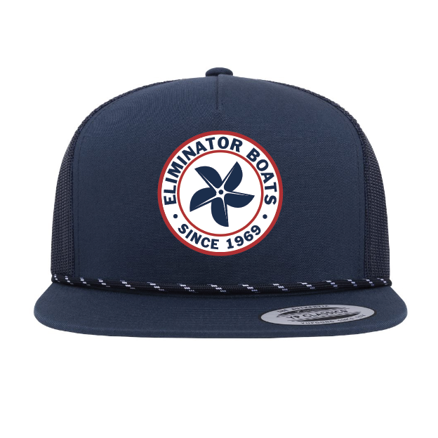 Eliminator Boats Wake Maker Flat Bill Snapback Hat - Navy