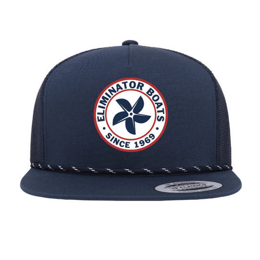 Eliminator Boats Wake Maker Flat Bill Snapback Hat - Navy