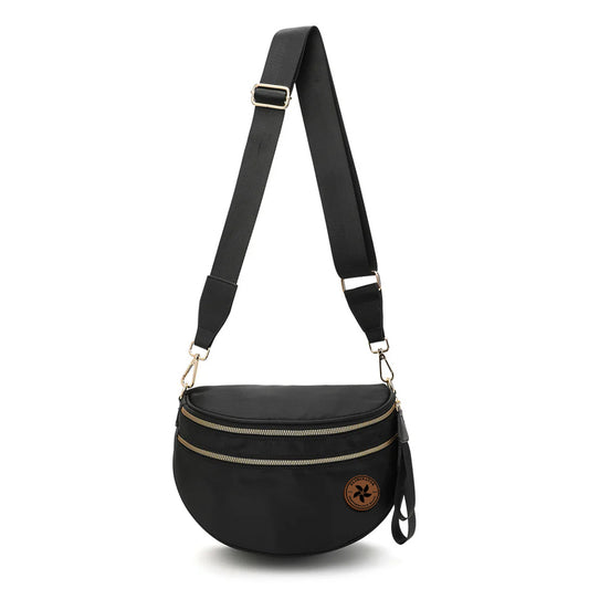 Eliminator Boats Leather Prop Nylon Crossbody Bum Bag - Black