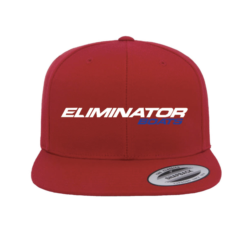 Classic Eliminator Boats Flat Bill Snapback Hat- Red