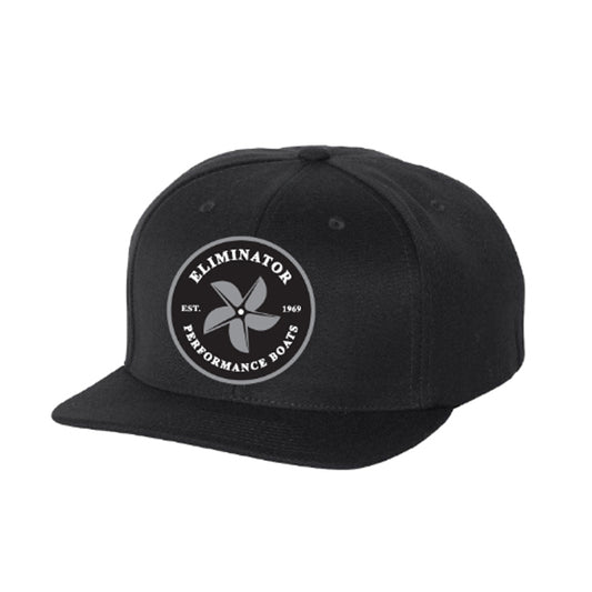 All Black- Gray Prop Flat Bill Snapback Hat