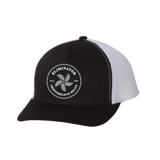 Black/ White- Gray Prop Trucker Snapback Hat