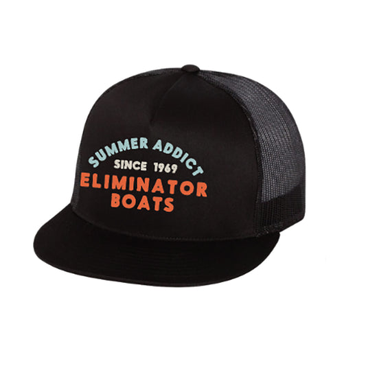 Eliminator Boats Summer Addict Flat Bill Mesh Snapback Hat - Black