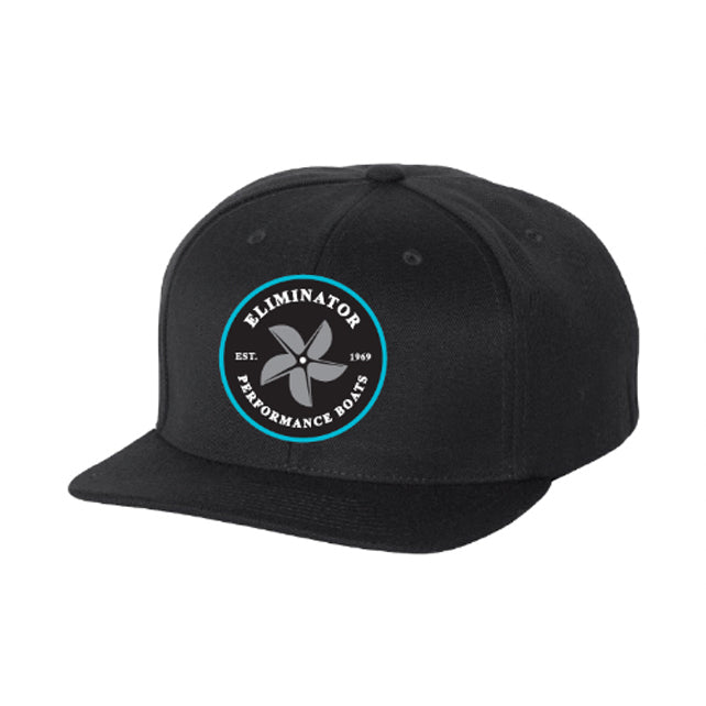 All Black- Teal Prop Flat Bill Snapback Hat
