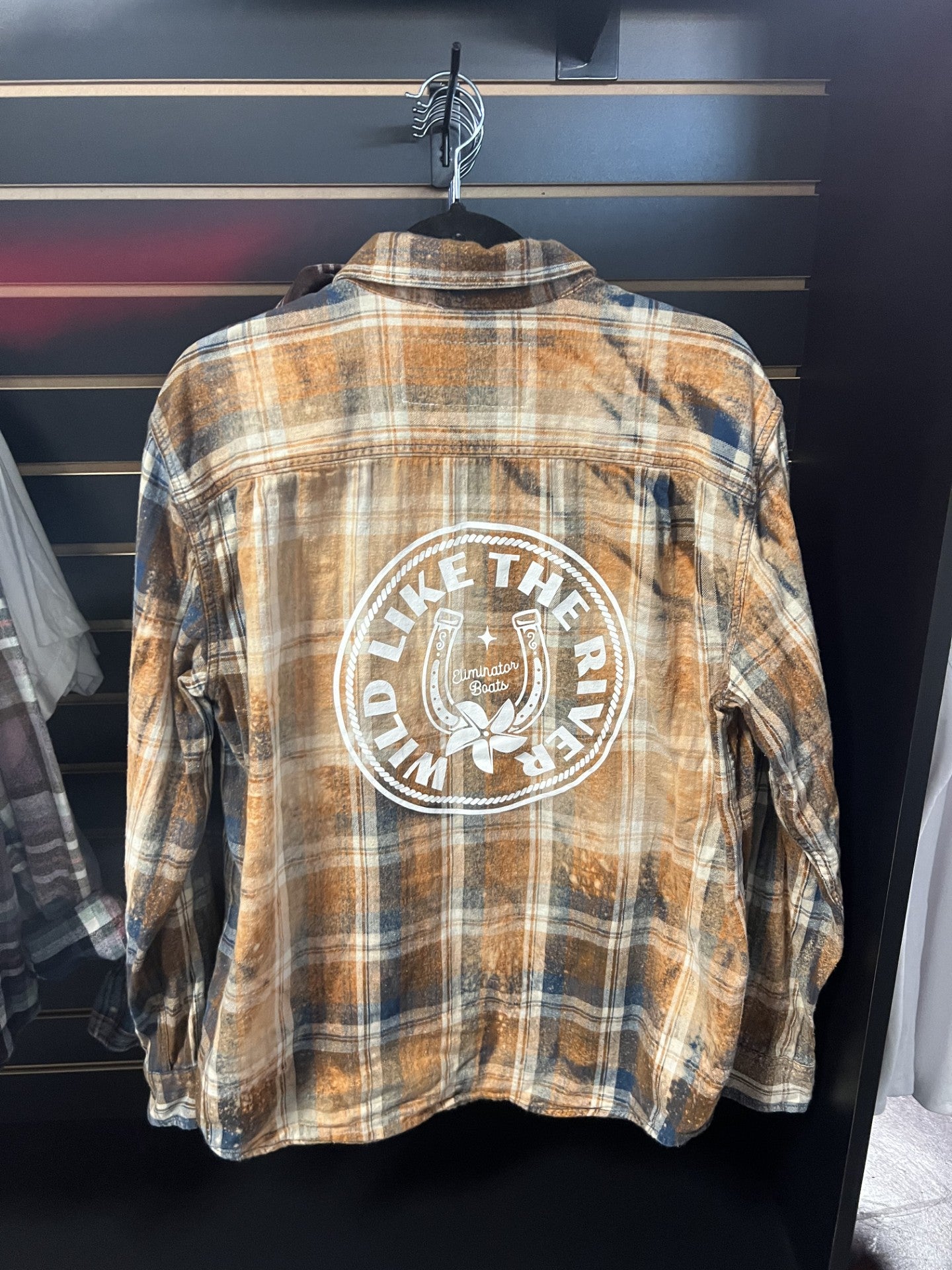 Eliminator Boats Wild Like The River Distressed Flannel – Brown/Blue