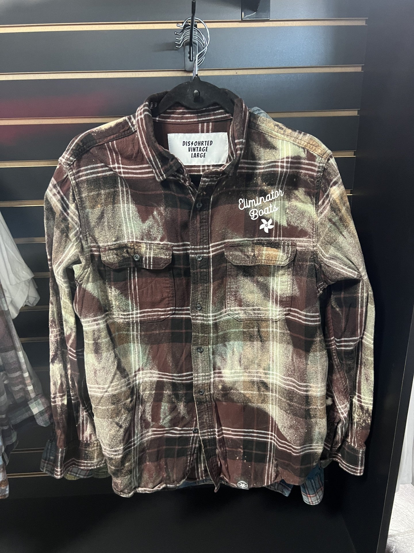 Eliminator Boats Wild Like The River Distressed Flannel – Maroon/Green