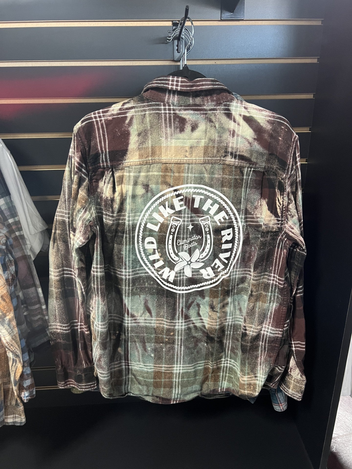 Eliminator Boats Wild Like The River Distressed Flannel – Maroon/Green