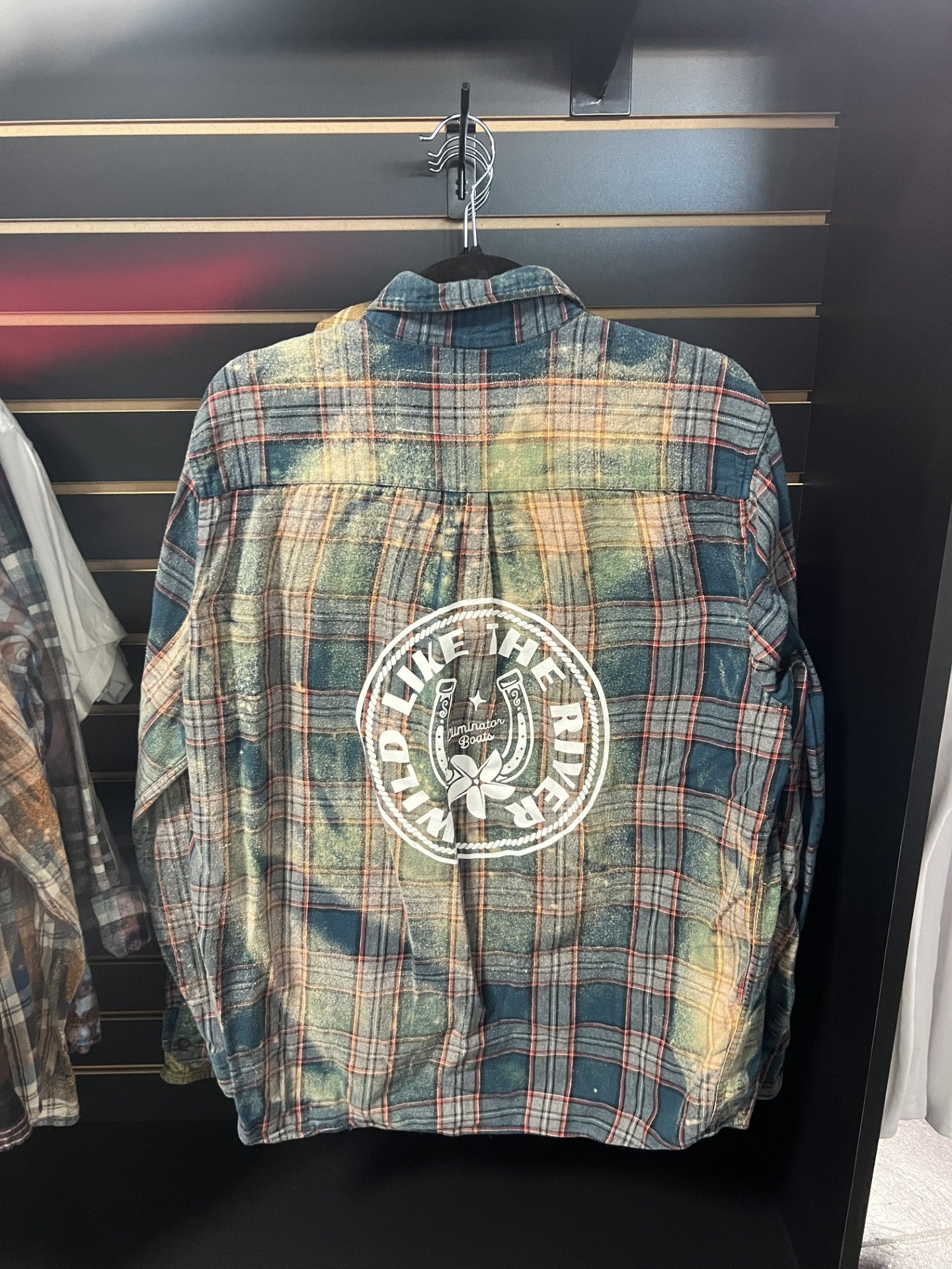 Eliminator Boats Wild Like The River Distressed Flannel – Blue/Green