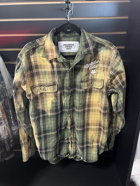 Eliminator Boats Wild Like The River Distressed Flannel – Army/Black