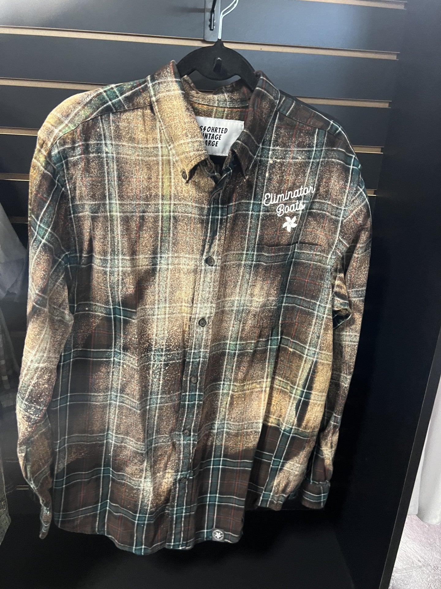 Eliminator Boats Wild Like The River Distressed Flannel – Brown/Teal