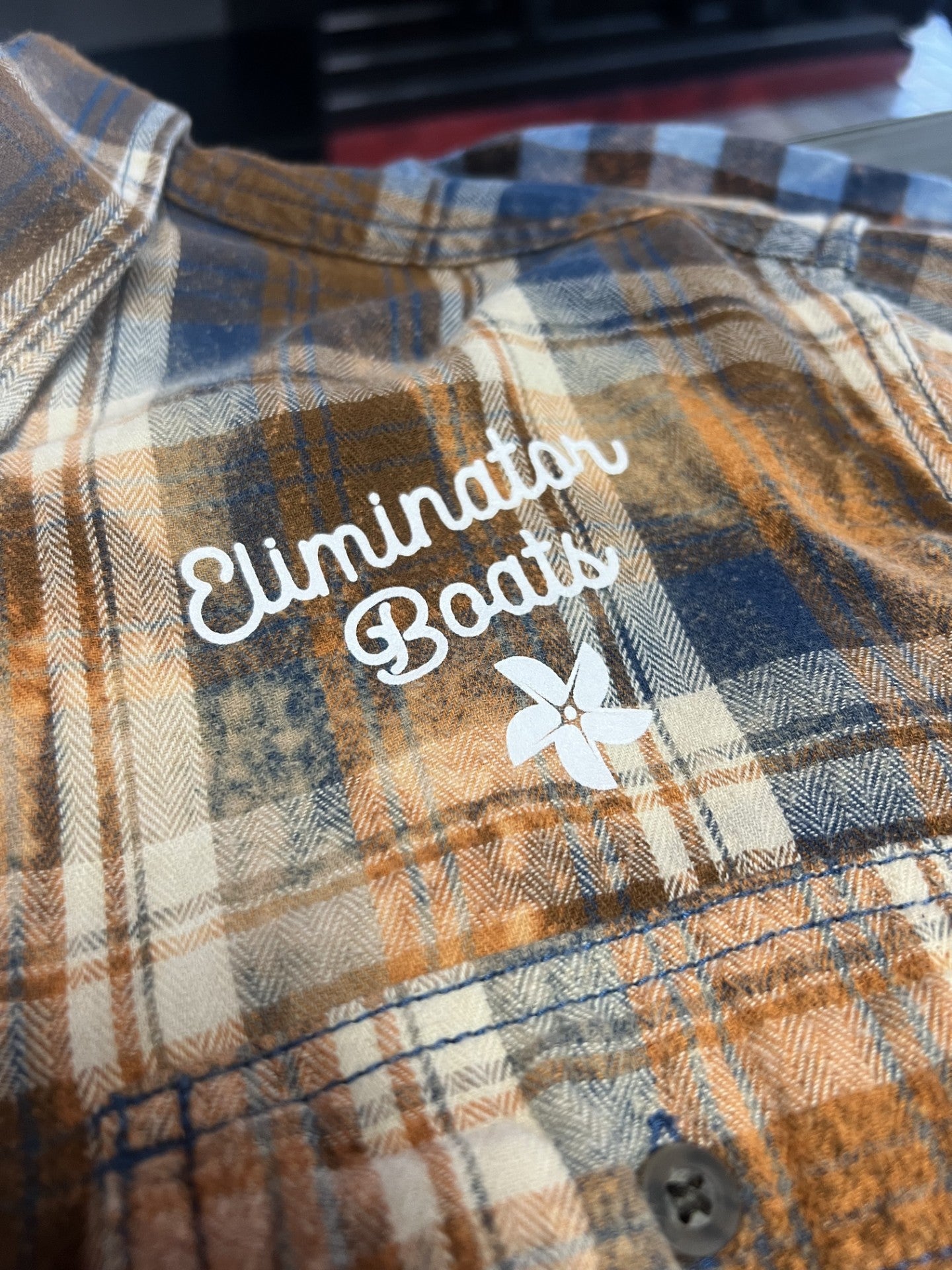 Eliminator Boats Wild Like The River Distressed Flannel – Brown/Blue