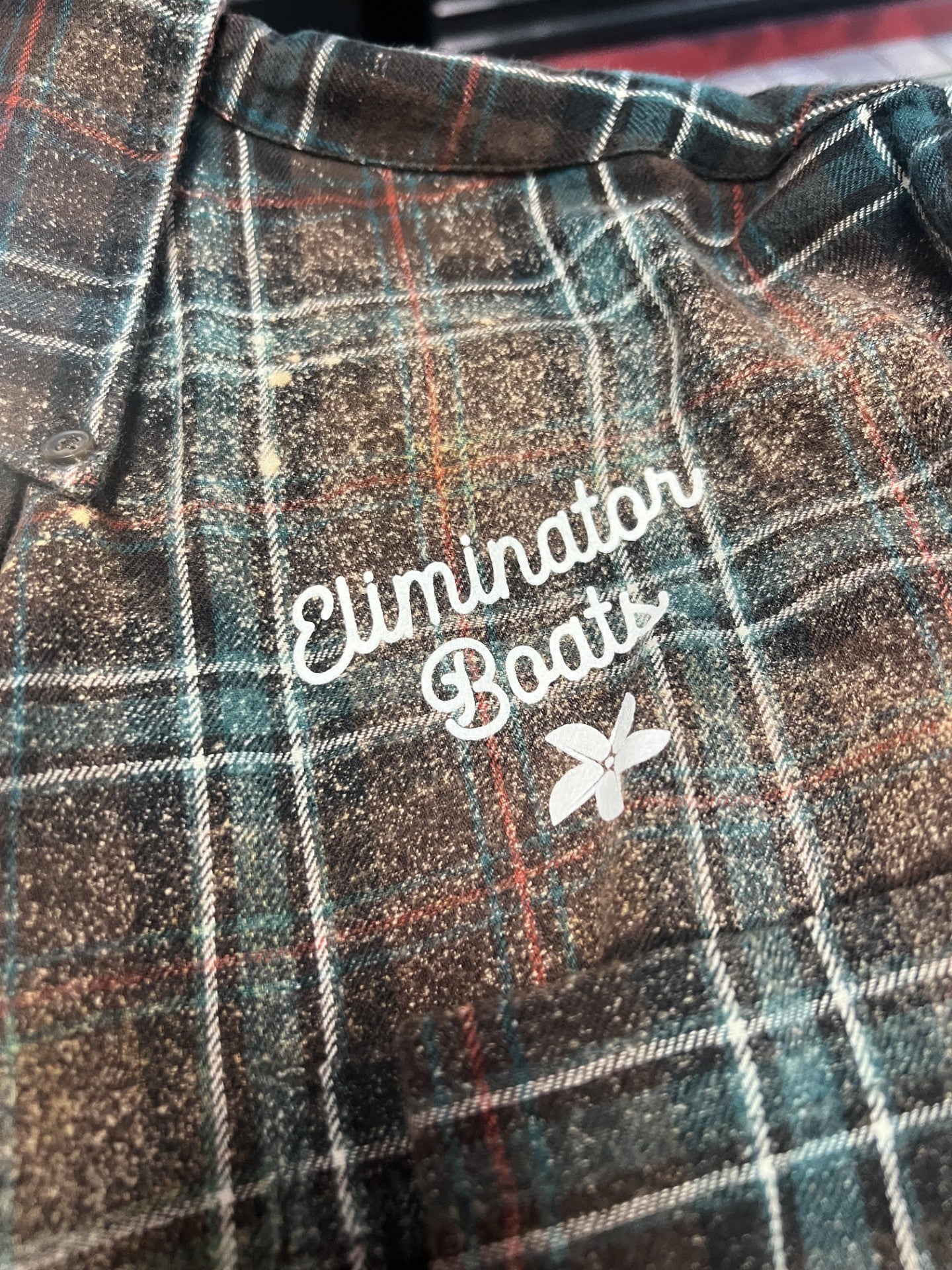 Eliminator Boats Wild Like The River Distressed Flannel – Brown/Teal