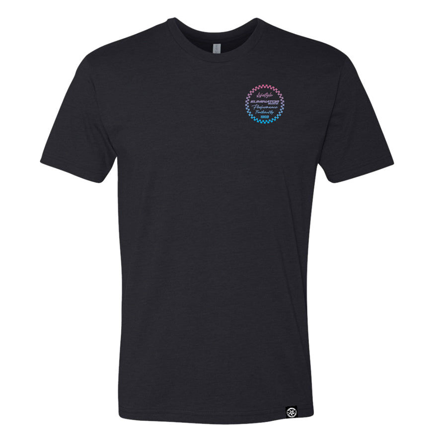 Eliminator Boats Checkered Circle Men's T-Shirt - Black