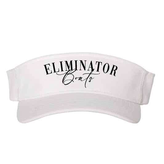 Eliminator Boats Flexfit Visor Hat- White