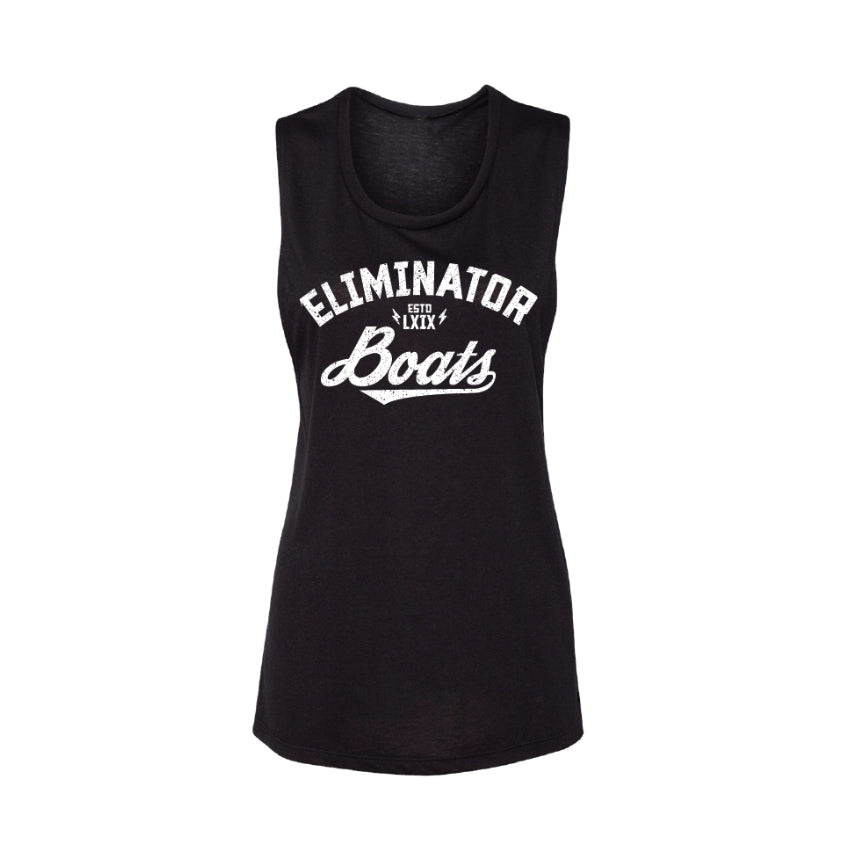 Eliminator Boats Women's Flowy Scoop Muscle Tank - Black/White