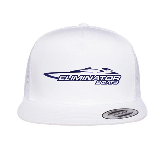 Eliminator Boats Legacy Flat Bill Hat - White/Navy