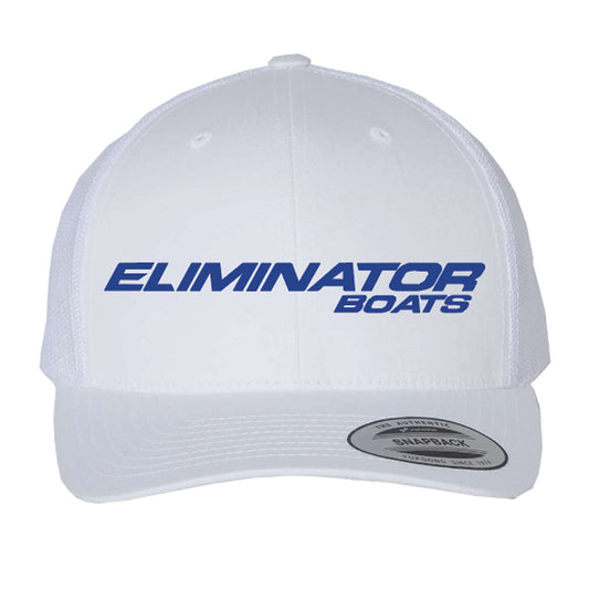 Eliminator Boats Classic Trucker Snapback Hat - White/Blue