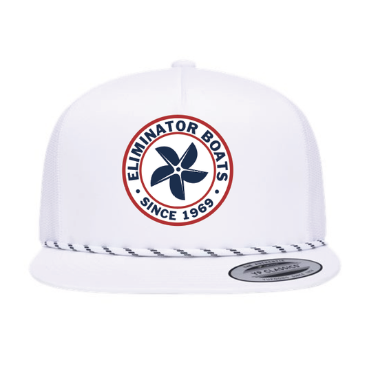 Eliminator Boats Wake Maker Flat Bill Snapback Hat - White