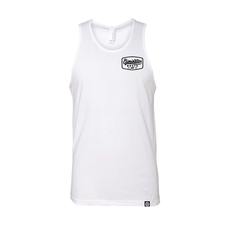 Eliminator Boats Vintage Badge Men's Tank Top - White